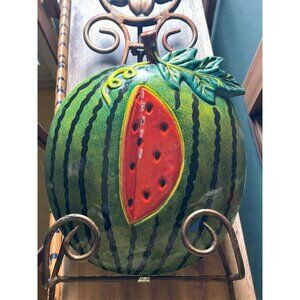 Watermelon-Themed Decorative Plaque - Vibrant Green & Red Design
